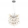 Candelabru metal argintiu mat, cristale de sticla QUEENA