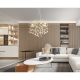 Pendule, Lustre suspendate - Lustra suspendata metal argintiu mat, cristale de sticla QUEENA