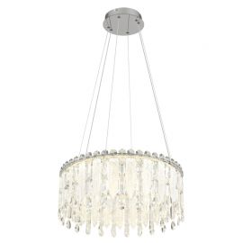 Pendule, Lustre suspendate - Lustra LED suspendata cu telecomanda KLUNKA crom