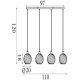 Pendule, Lustre suspendate - Lustra cu 4 pendule metal negru, sticla fumurie Radiance