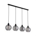 Lustra cu 4 pendule metal negru, sticla fumurie Radiance
