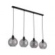 Pendule, Lustre suspendate - Lustra cu 4 pendule metal negru, sticla fumurie Radiance