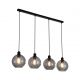 Pendule, Lustre suspendate - Lustra cu 4 pendule metal negru, sticla fumurie Radiance
