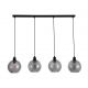 Pendule, Lustre suspendate - Lustra cu 4 pendule metal negru, sticla fumurie Radiance