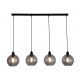 Pendule, Lustre suspendate - Lustra cu 4 pendule metal negru, sticla fumurie Radiance