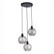 Pendule, Lustre suspendate - Lustra cu 3 pendule metal negru, sticla fumurie Radiance