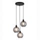 Pendule, Lustre suspendate - Lustra cu 3 pendule metal negru, sticla fumurie Radiance