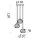 Pendule, Lustre suspendate - Lustra cu 3 pendule metal negru, sticla fumurie Radiance