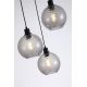 Pendule, Lustre suspendate - Lustra cu 3 pendule metal negru, sticla fumurie Radiance