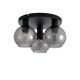 Plafoniere - Plafoniera cu 3 becuri metal negru, sticla fumurie Radiance