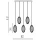 Pendule, Lustre suspendate - Lustra cu 5 pendule sticla colorata Whirl
