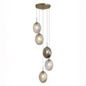 Lustra cu 5 pendule sticla colorata Whirl