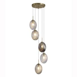Pendule, Lustre suspendate - Lustra cu 5 pendule sticla colorata Whirl