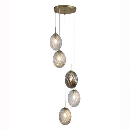 Pendule, Lustre suspendate - Lustra cu 5 pendule sticla colorata Whirl