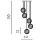 Pendule, Lustre suspendate - Lustra cu 5 pendule sticla colorata Whirl
