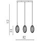 Pendule, Lustre suspendate - Lustra cu 3 pendule sticla colorata Whirl