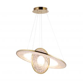 Lustra decorativa metal auriu, acrilic LED Alexia