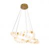 Lustra decorativa metal auriu, piatra naturala LED Coralys 