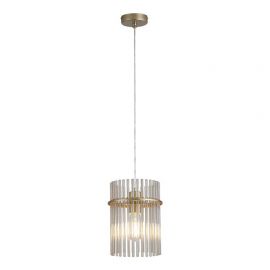 Pendule, Lustre suspendate - Pendul metal auriu, tije din sticla Swizzle