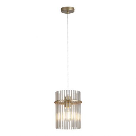 Pendule, Lustre suspendate - Pendul metal auriu, tije din sticla Swizzle