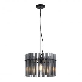 Pendule, Lustre suspendate - Lustra suspendata metal negru, tije din sticla Swizzle