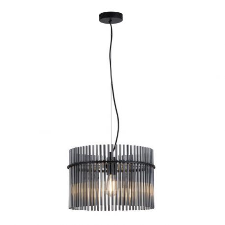 Pendule, Lustre suspendate - Lustra suspendata metal negru, tije din sticla Swizzle