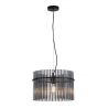 Lustra suspendata metal negru, tije din sticla Swizzle