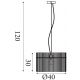 Pendule, Lustre suspendate - Lustra suspendata metal negru, tije din sticla Swizzle