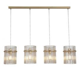Pendule, Lustre suspendate - Lustra suspendata metal auriu, tije din sticla Swizzle 4L
