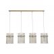 Pendule, Lustre suspendate - Lustra suspendata metal auriu, tije din sticla Swizzle 4L