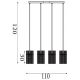Pendule, Lustre suspendate - Lustra suspendata metal auriu, tije din sticla Swizzle 4L