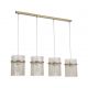 Pendule, Lustre suspendate - Lustra suspendata metal auriu, tije din sticla Swizzle 4L