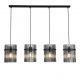 Pendule, Lustre suspendate - Lustra suspendata metal negru, tije din sticla Swizzle 4L