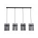 Pendule, Lustre suspendate - Lustra suspendata metal negru, tije din sticla Swizzle 4L