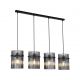 Pendule, Lustre suspendate - Lustra suspendata metal negru, tije din sticla Swizzle 4L