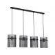 Pendule, Lustre suspendate - Lustra suspendata metal negru, tije din sticla Swizzle 4L
