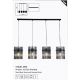 Pendule, Lustre suspendate - Lustra suspendata metal negru, tije din sticla Swizzle 4L