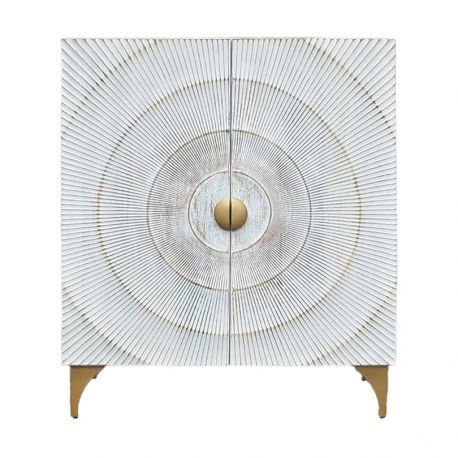 Dulapuri - Dulap design vintage GOLDEN SUNSET 120cm Mango alb