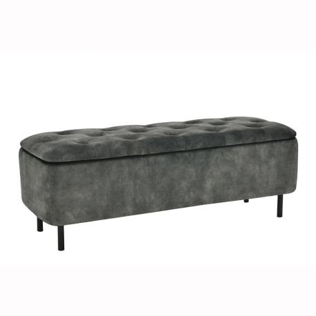 Banchete-Tabureti - Bancheta cu spatiu de depozitare Catifea Verde inchis, EN VOGUE 120cm