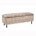 Bancheta cu spatiu de depozitare Catifea bej, EN VOGUE 120cm
