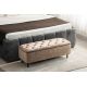 Banchete-Tabureti - Bancheta cu spatiu de depozitare Catifea bej, EN VOGUE 120cm