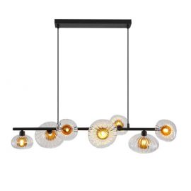 Pendule, Lustre suspendate - Lustra sticla transparenta si chihlimbar Sunbeam 7L