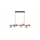Pendule, Lustre suspendate - Lustra sticla transparenta si chihlimbar Sunbeam 7L