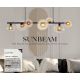 Pendule, Lustre suspendate - Lustra sticla transparenta si chihlimbar Sunbeam 7L