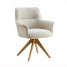 Set de 2 scaune pivotante picioare din lemn LE GRAND bej chenille