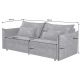 Canapele - Canapea extensibila, Catifea Gri APARTMENT 215cm