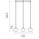 Pendule, Lustre suspendate - Lustra LED suspendata metal auriu sticla decorativa Confetti