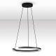 Pendule, Lustre suspendate - Lustra circulara aluminiu negru GREAMY D-46cm