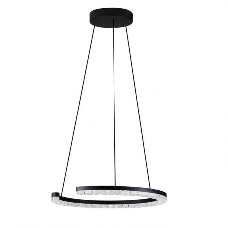 Pendule, Lustre suspendate - Lustra circulara aluminiu negru GREAMY D-46cm