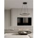Pendule, Lustre suspendate - Lustra circulara aluminiu negru GREAMY D-46cm